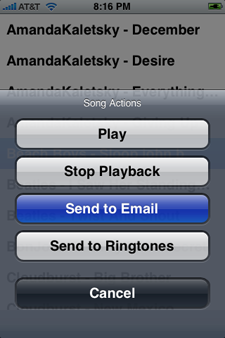 SendSong iPhone Ringtones