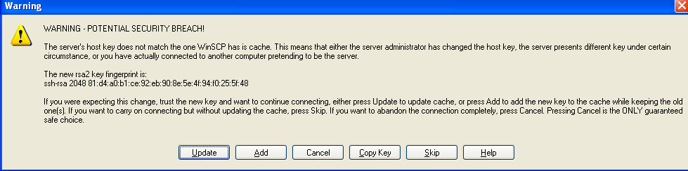 winscp network connection timed out
