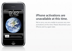activation problems for iphone 3g s